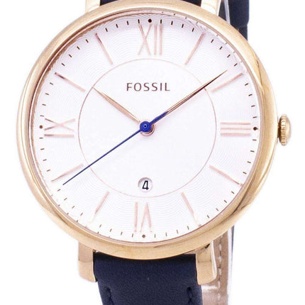 Fossil Jacqueline Silver Dial Navy Blue Leather ES3843 Women's Watch