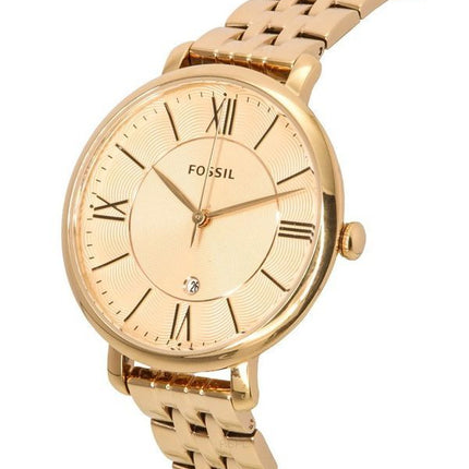 Fossil Jacqueline Stainless Steel Rose Gold Tone Dial Quartz ES5252SET Women's Watch With Gift Set