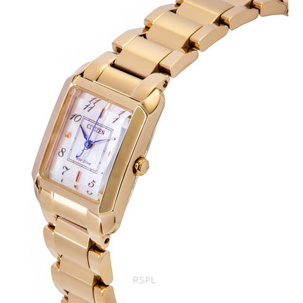 Citizen L Square Rose Gold Tone Stainless Steel Mother Of Pearl Dial Eco-Drive EW5603-89Y Women's Watch