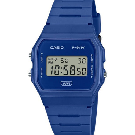 Casio POP Digital Blue Bio Based Resin Strap Quartz F-91WB-2A1 Unisex Watch