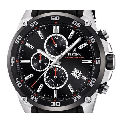 Festina The Originals Chronograph Rubber Strap Black Dial Quartz F20330-5 100M Mens Watch