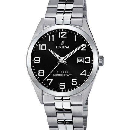 Festina Classics Stainless Steel Black Dial Quartz F20437-4 100M Men's Watch