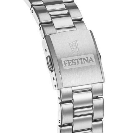 Festina Timeless Chronograph Stainless Steel Silver Dial Quartz F20560-1 100M Mens Watch