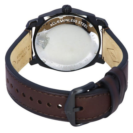 Fossil Machine Leather Strap Brown Dial Quartz FS5901 Men's Watch