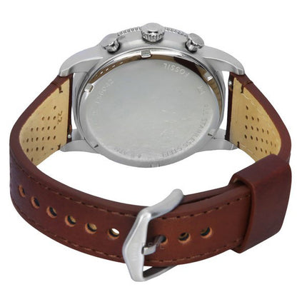 Fossil Sport Tourer Chronograph Brown Leather Strap Cream Dial Quartz FS6042 Men's Watch