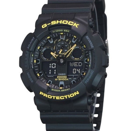 Casio G-Shock Caution Yellow Analog Digital Resin Strap Black Dial Quartz GA-100CY-1A 200M Men's Watch