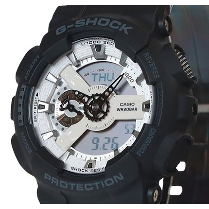 Casio G-Shock Analog Digital Resin Strap White Dial Quartz GA-110WD-1A 200M Men's Watch