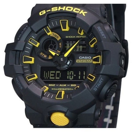 Casio G-Shock Caution Yellow Analog Digital Resin Strap Black Dial Quartz GA-700CY-1A 200M Men's Watch