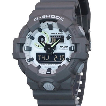 Casio G-Shock Hidden Glow Series Analog Digital Resin Strap Grey Dial Quartz GA-700HD-8A 200M Men's Watch