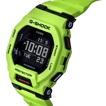 Casio G-Shock G-Squad Digital Smartphone Link Yellow Resin Strap Quartz GBD-200-9 200M Men's Watch