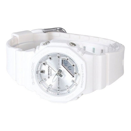 Casio G-Shock Analog Digital White Resin Bio Based Strap Silver Dial Quartz GMA-P2100VA-7A 200M Women's Watch