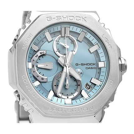 Casio G-Shock Full Metal Analog Chronograph Smartphone Link Ice Blue Dial Tough Solar GMC-B2100AD-2A 200M Men's Watch