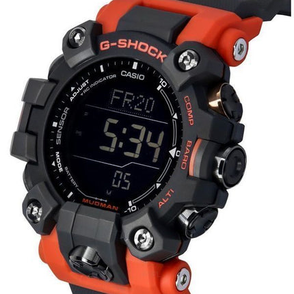 Casio G-Shock Mudman Master Of G-Land Digital Orange And Black Resin Strap Solar GW-9500-1A4 200M Men's Watch