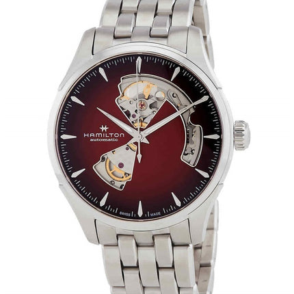 Hamilton Jazzmaster Stainless Steel Burgundy Open Heart Dial Automatic H32675170 Men's Watch