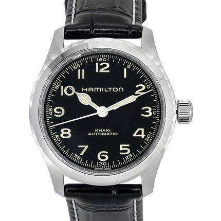 Hamilton Khaki Field Murph Leather Strap Black Dial Automatic H70405730 100M Men's Watch