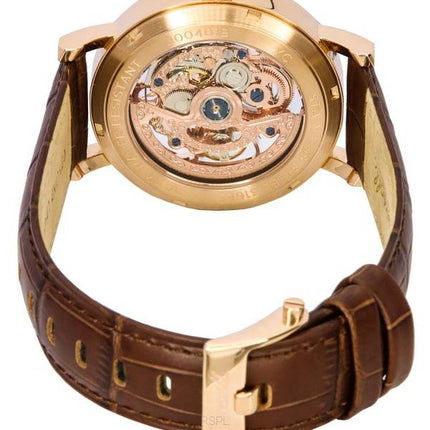 Ingersoll The Herald Leather Strap Rose Gold Skeleton Dial Automatic I00401B Men's Watch