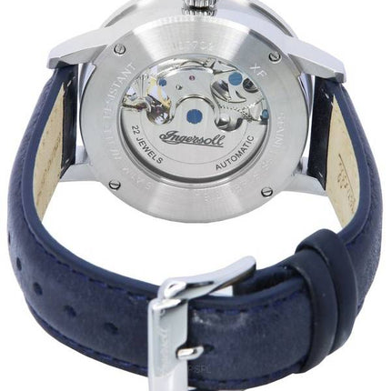 Ingersoll The Jazz Sun and Moon Phase Leather Strap Skeleton Silver Dial Automatic I07702 Men's Watch