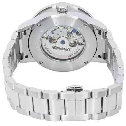 Ingersoll The Jazz Sun and Moon Phase Stainless Steel Skeleton Silver Dial Automatic I07703 Men's Watch