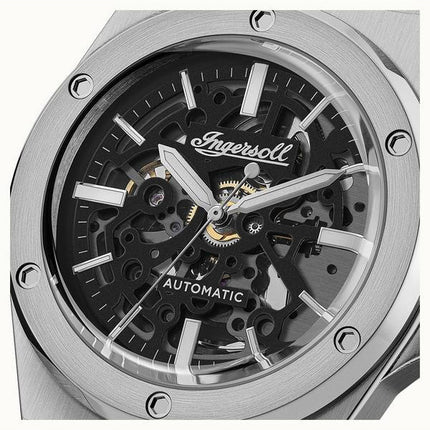 Ingersoll The Baller Stainless Steel Black Skeleton Dial Automatic I15002 Men's Watch