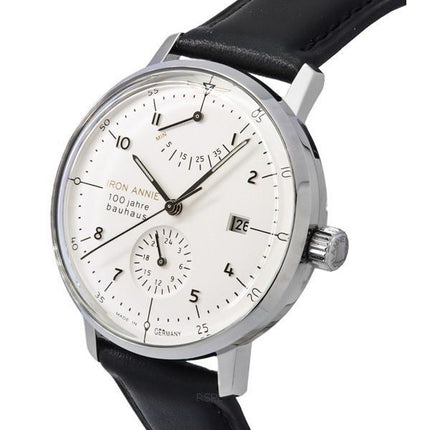 Iron Annie 100 Jahre Bauhaus Leather Strap White Dial Automatic 50661 Men's Watch