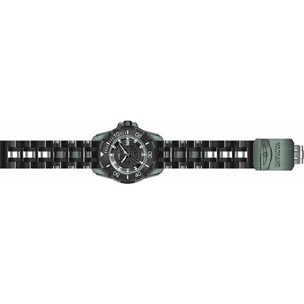 Invicta Sea Spider Stainless Steel And Polyurethane Strap Transparent Black Dial 44130 100M Men's Watch