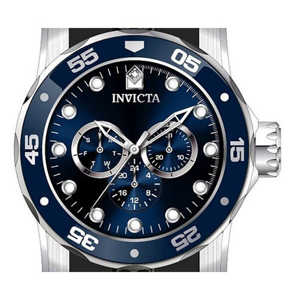 Invicta Pro Diver Scuba GMT Silicone Strap Blue Dial Quartz 45722 100M Men's Watch