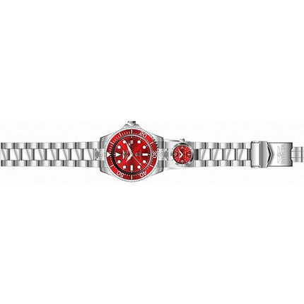 Invicta Pro Diver Dual Time Stainless Steel Red Dial Automatic 45814 100M Men's Watch