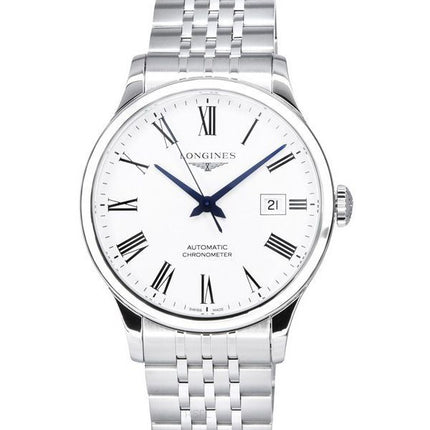 Longines Record Chronometer Stainless Steel White Dial Automatic L2.821.4.11.6 Men's Watch