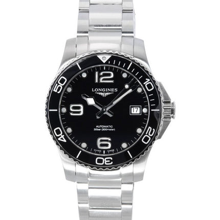 Longines HydroConquest Stainless Steel Black Dial Automatic Diver's L3.780.4.56.6 300M Men's Watch