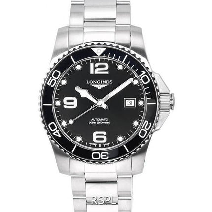 Longines HydroConquest Sunray Black With Super-LumiNov Dial Automatic Diver's L3.781.4.56.6 300M Men's Watch