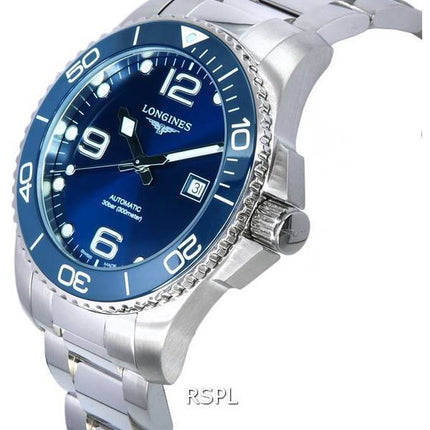 Longines HydroConquest Sunray Blue With Super-LumiNova Dial Automatic Diver's L3.782.4.96.6 300M Men's Watch