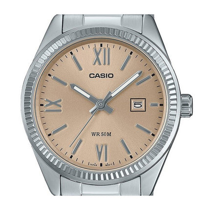 Casio Standard Analog Stainless Steel Peach Dial Quartz LTP-1302DD-4A2V Women's Watch