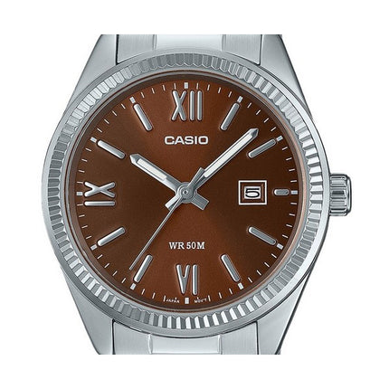 Casio Standard Analog Stainless Steel Brown Dial Quartz LTP-1302DD-5AV Women's Watch