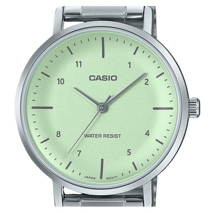 Casio Standard Analog Stainless Steel Mint Green Dial Quartz LTP-VT03D-3B Women's Watch