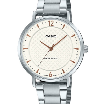 Casio Standard Analog Stainless Steel Cream Dial Quartz LTP-VT04D-7A Women's Watch