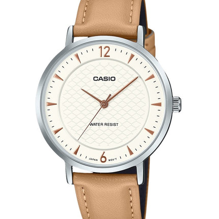 Casio Standard Analog Leather Strap Cream Dial Quartz LTP-VT04L-7A1 Women's Watch