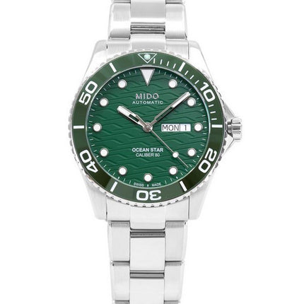 Mido Ocean Star 200C Stainless Steel Green Dial Automatic Diver's M042.430.11.091.00 200M Men's Watch