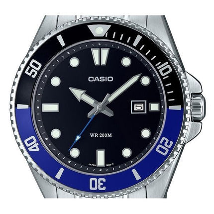 Casio Standard Analog Stainless Steel Black Dial Quartz MDV-107D-1A2 200M Men's Watch