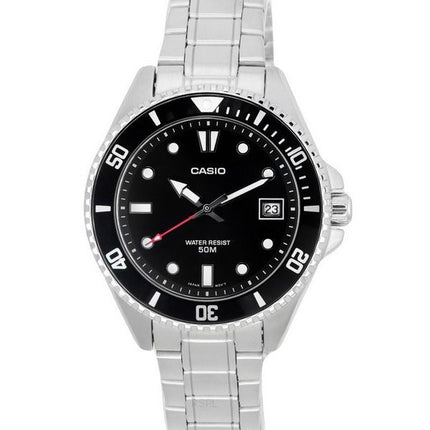 Casio Standard Analog Stainless Steel Black Dial Quartz MDV-10D-1A1 Men's Watch