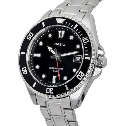 Casio Standard Analog Stainless Steel Black Dial Quartz MDV-10D-1A1 Men's Watch