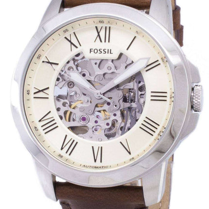 Fossil Grant Automatic Beige Skeleton Dial ME3099 Men's Watch