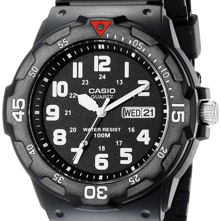 Casio Quartz Analog 100M Black Resin Strap MRW-200H-1BVDF MRW-200H-1BV Men's Watch