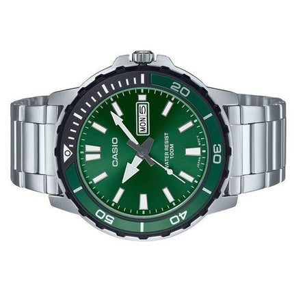 Casio Standard Analog Stainless Steel Green Dial Quartz MTD-125D-3AV 100M Men's Watch