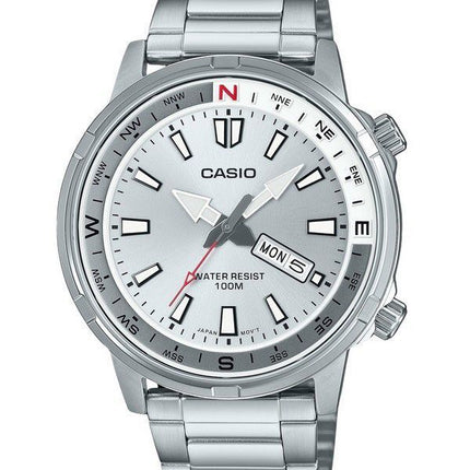 Casio Standard Analog Stainless Steel Silver Dial Quartz MTD-130D-7AV 100M Men's Watch