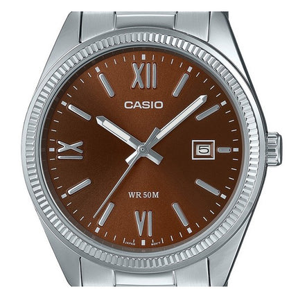 Casio Standard Analog Ion Plated Stainless Steel Brown Dial Quartz MTP-1302DD-5AV Men's Watch