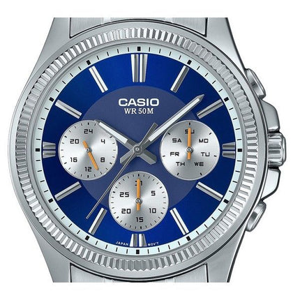 Casio Enticer Analog Stainless Steel Blue Dial Quartz MTP-1375D-2A1 Men's Watch