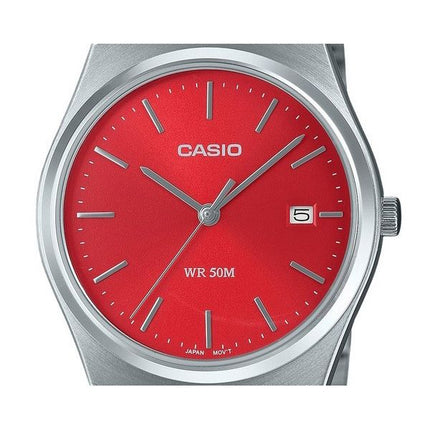 Casio Standard Analog Stainless Steel Red Dial Quartz MTP-B145D-4A2V Unisex Watch