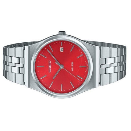 Casio Standard Analog Stainless Steel Red Dial Quartz MTP-B145D-4A2V Unisex Watch