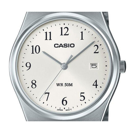 Casio Standard Analog Stainless Steel White Dial Quartz MTP-B145D-7B Men's Watch