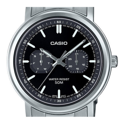 Casio Standard Analog Stainless Steel Black Dial Quartz MTP-E335D-1EV Men's Watch